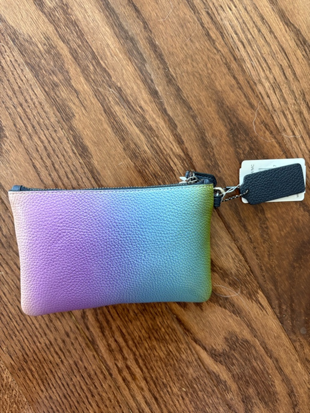 Coach Pastel Rainbow Ombre Pebbled Leather Wristlet - Discontinued - Picture 2 of 2